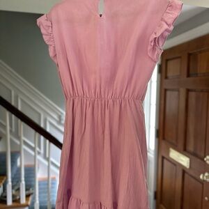 Ruffle cap sleeve lavender mini dress
